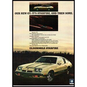 1975 Oldsmobile Starfire GT Hatchback Vintage Print Ad Sunset Wheels Wall Art
